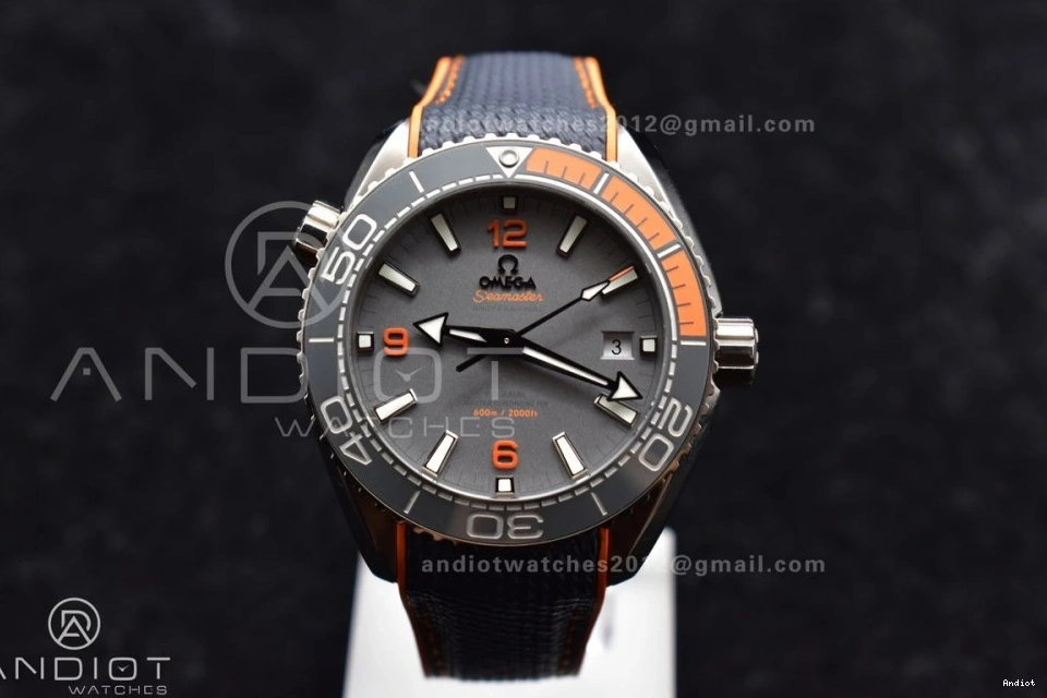 on Planet V2 Ocean Gray Super 1:1 43.5mm Dial VSF Nylon Clone Edition SS Orange Black Strap A8900 Best Bezel 1117